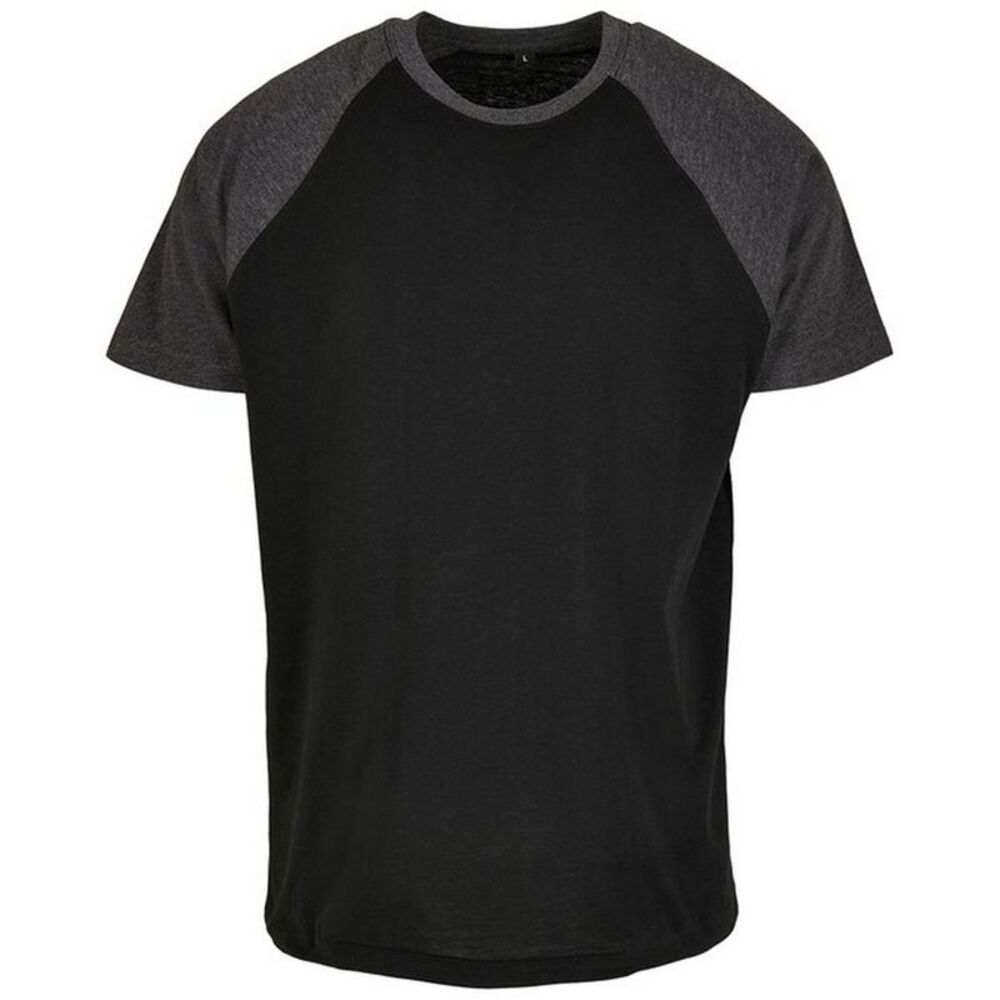 Build Your Brand Mens  Contrast Tee / Black/Charcoal